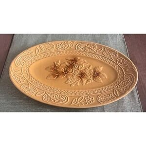 Department 56 Oval Embossed‎ Floral 15 inch Serving Platter~Hard to Find